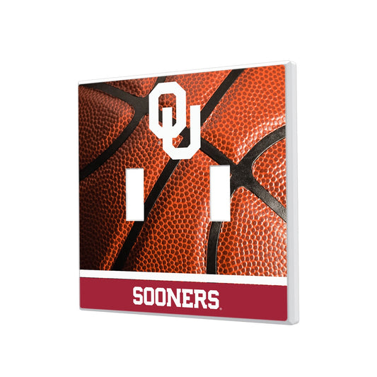Oklahoma Sooners Basketball Design Double Toggle Light Switch Plate