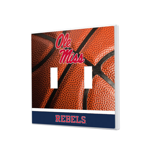 Ole Miss Rebels Basketball Design Double Toggle Light Switch Plate