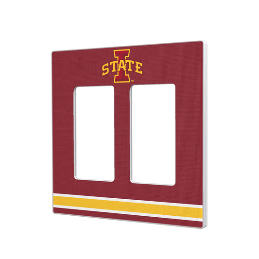 Iowa State Cyclones Stripe Design Double Rocker Light Switch Plate