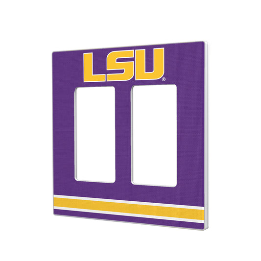 LSU Tigers Stripe Design Double Rocker Light Switch Plate