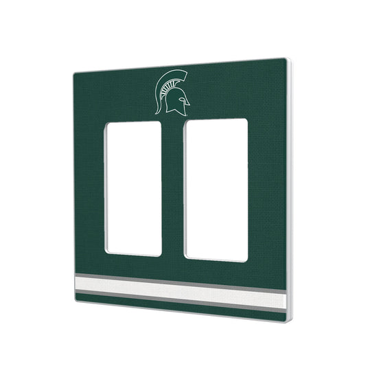 Michigan State Spartans Stripe Design Double Rocker Light Switch Plate