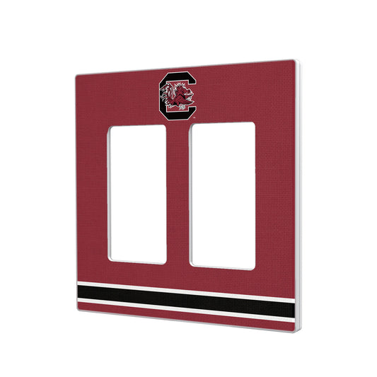 South Carolina Gamecocks Stripe Design Double Rocker Light Switch Plate