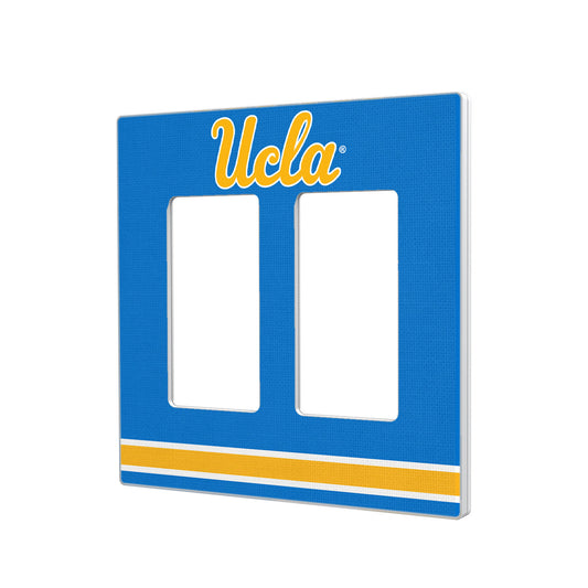 UCLA Bruins Stripe Design Double Rocker Light Switch Plate