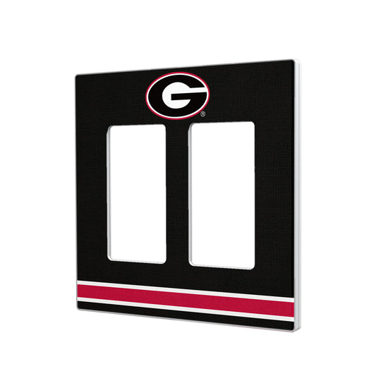 Georgia Bulldogs Stripe Design Double Rocker Light Switch Plate