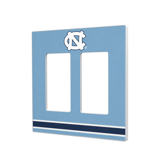 North Carolina Tar Heels Stripe Design Double Rocker Light Switch Plate