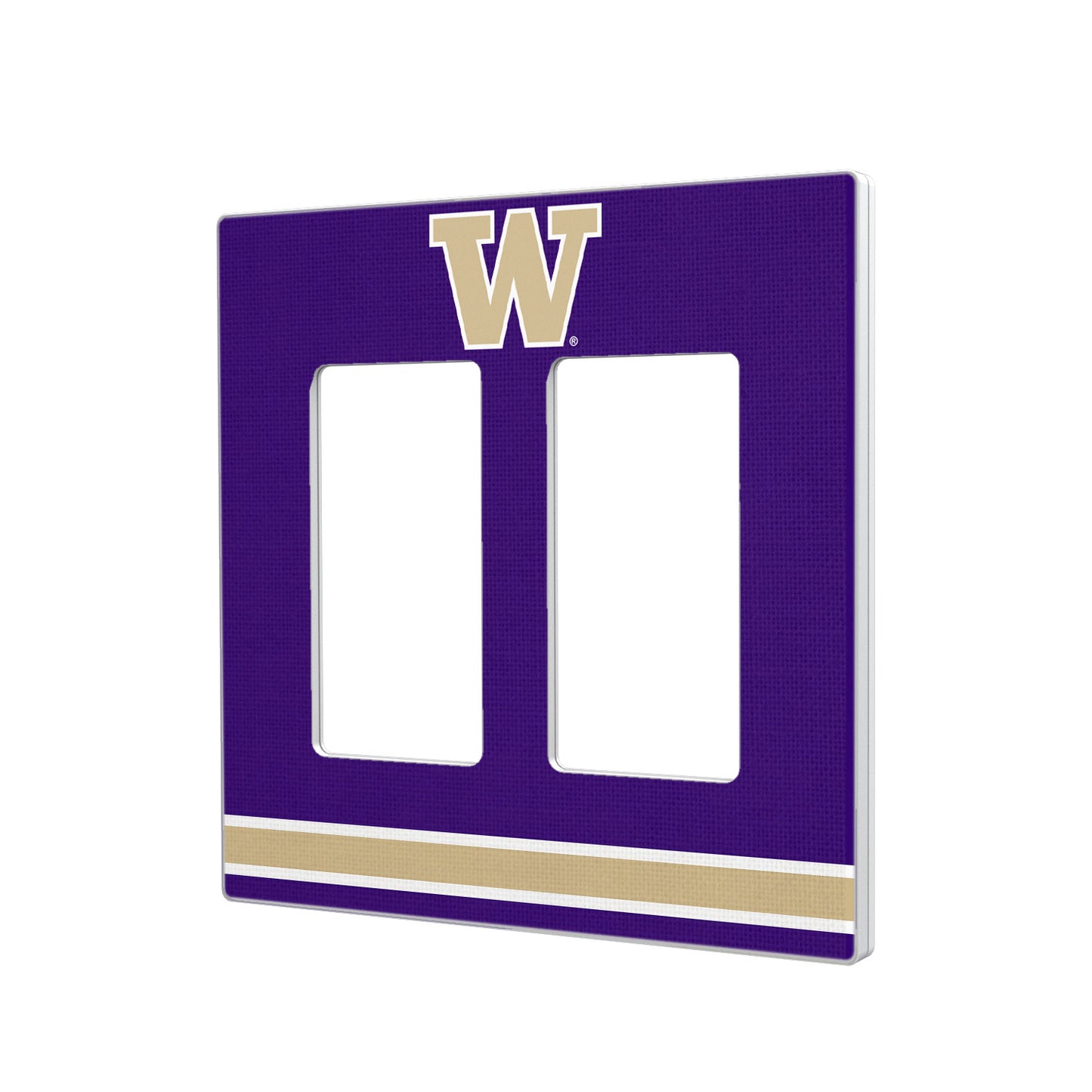 Washington Huskies Stripe Design Double Rocker Light Switch Plate