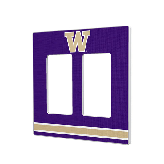 Washington Huskies Stripe Design Double Rocker Light Switch Plate