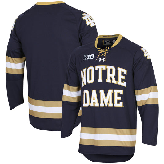 Men's Under Armour Navy Notre Dame Fighting Irish UA Replica Hockey Jersey