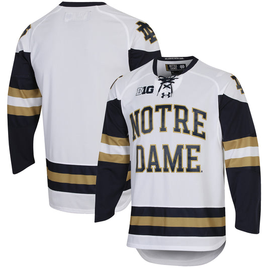 Men's Under Armour White Notre Dame Fighting Irish UA Replica Hockey Jersey