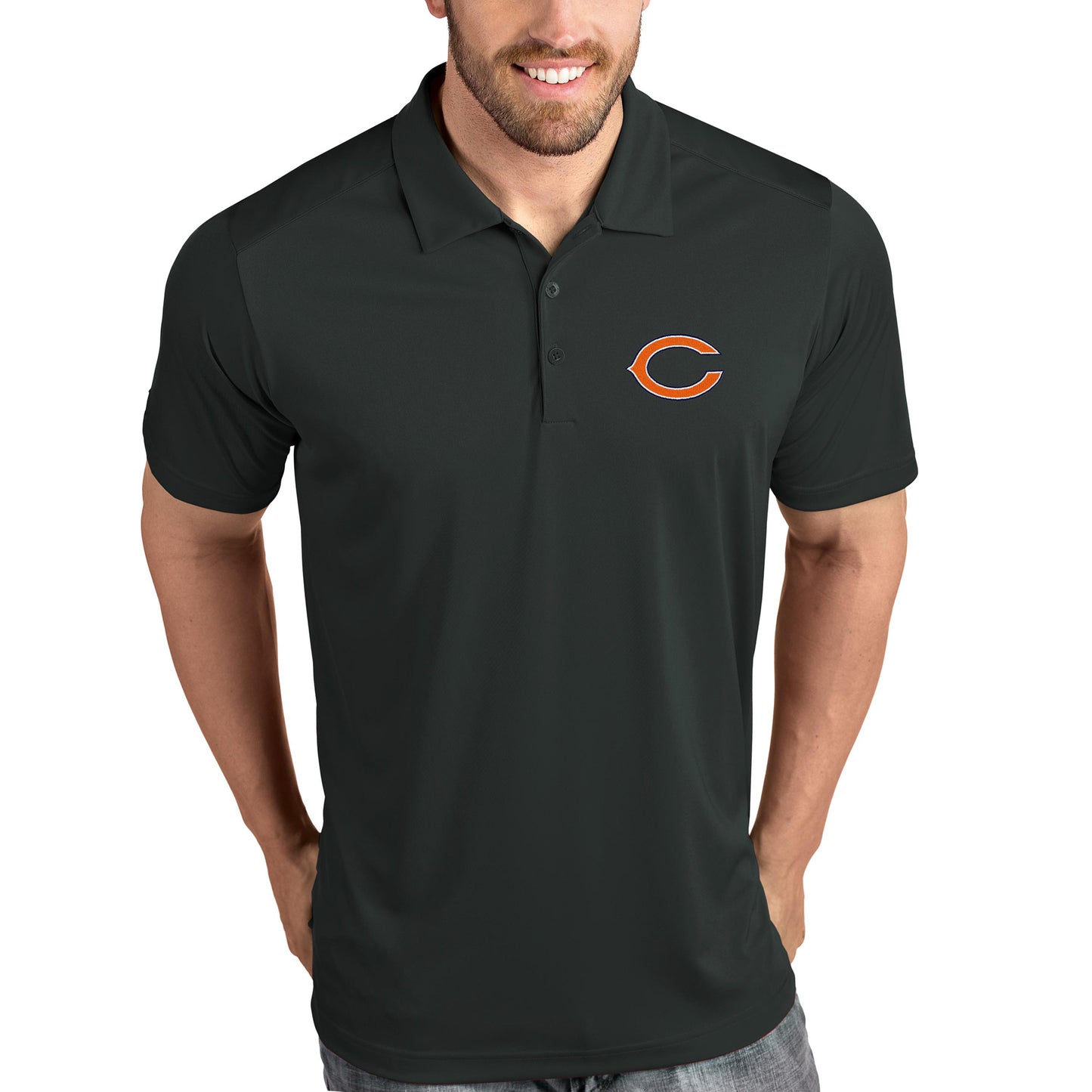 Chicago Bears Antigua Tribute Polo - Charcoal