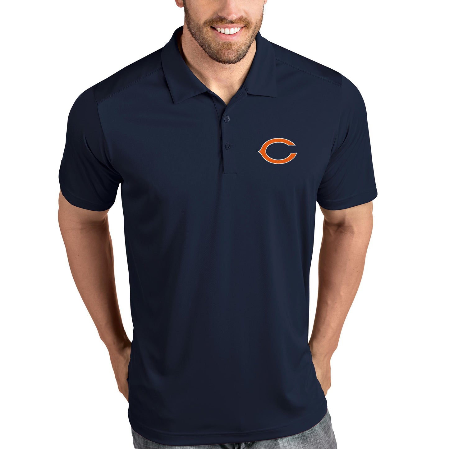 Men's Antigua Navy Chicago Bears Tribute Polo