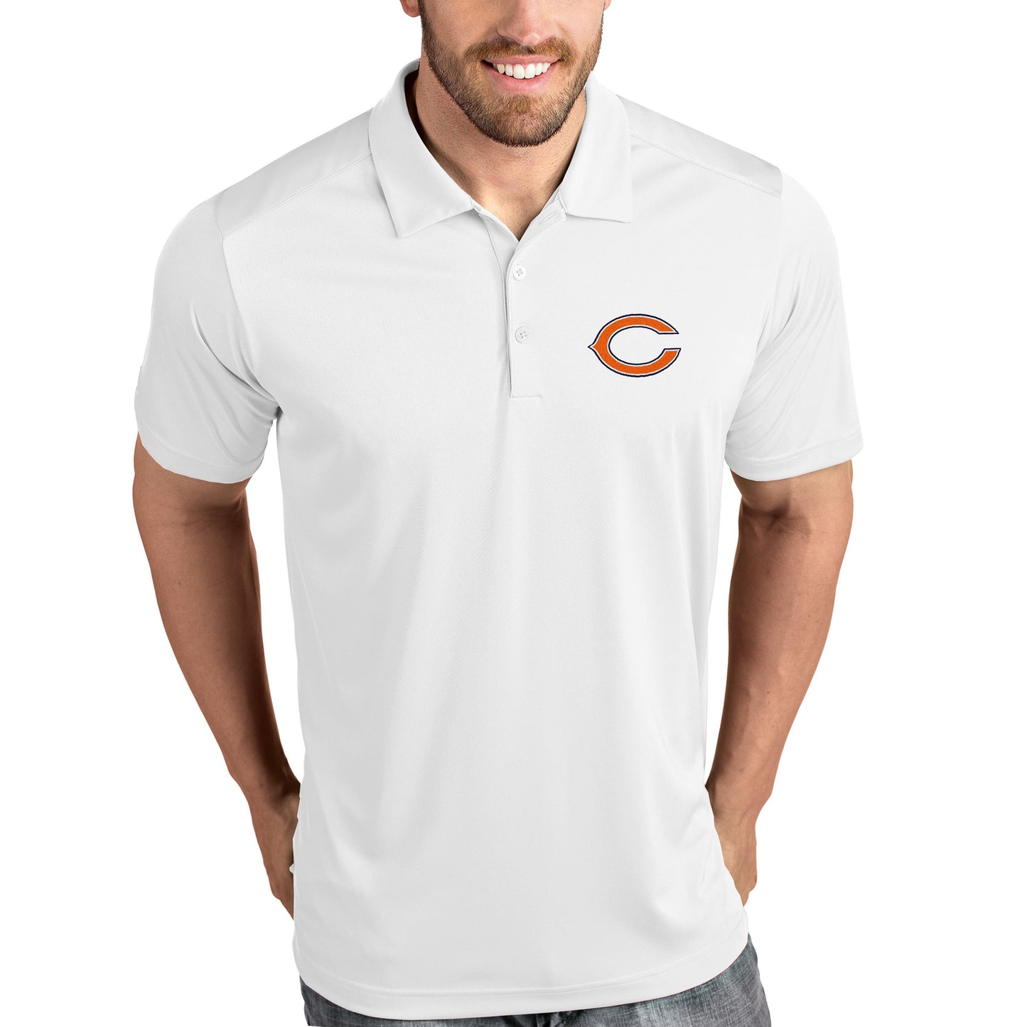 Chicago Bears Antigua Tribute Polo - White