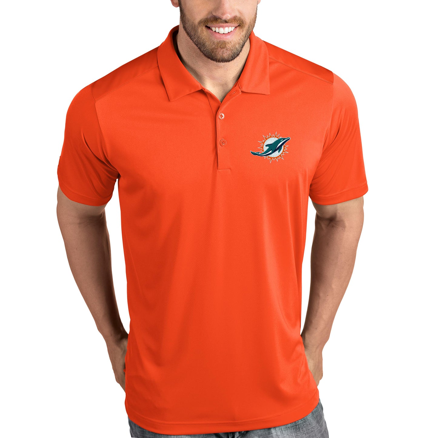 Miami Dolphins Antigua Tribute Polo - Orange