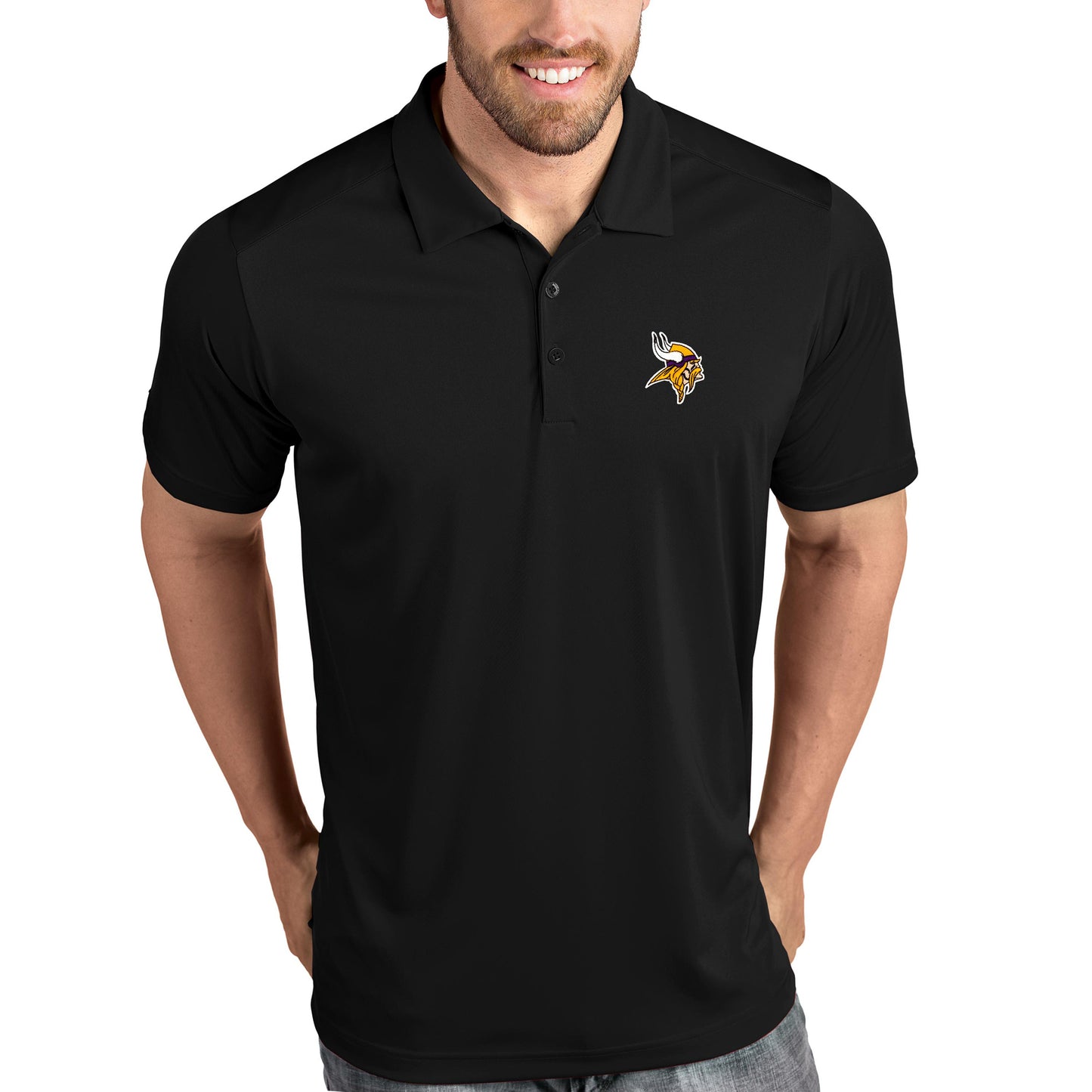 Minnesota Vikings Antigua Tribute Polo - Black