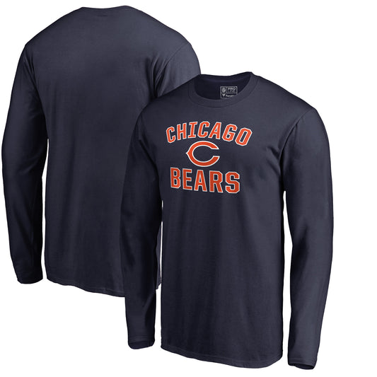 Men's NFL Pro Line Navy Chicago Bears Victory Arch Long Sleeve T-Shirt