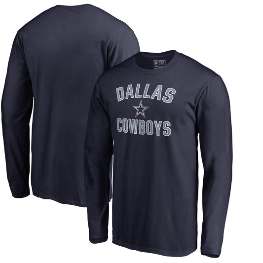 Men's NFL Pro Line Navy Dallas Cowboys Victory Arch Long Sleeve T-Shirt