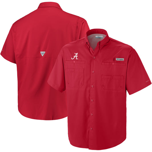 Men's Columbia Crimson Alabama Crimson Tide Big & Tall Collegiate Tamiami Button-Down Shirt