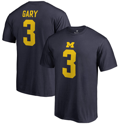 Men's Rashan Gary Navy Michigan Wolverines College Legends Name & Number T-Shirt