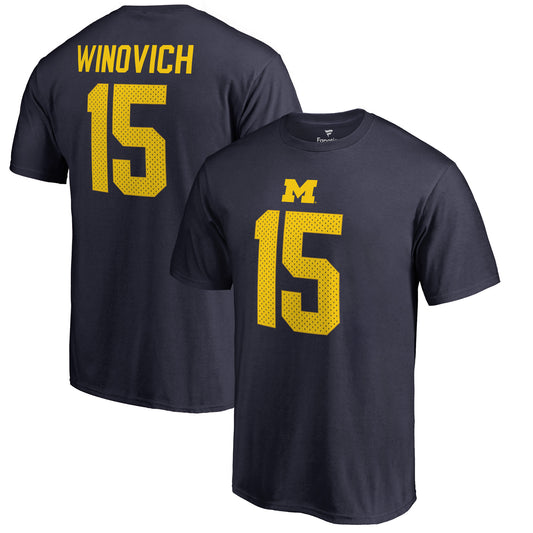 Men's Chase Winovich Navy Michigan Wolverines College Legends Name & Number T-Shirt