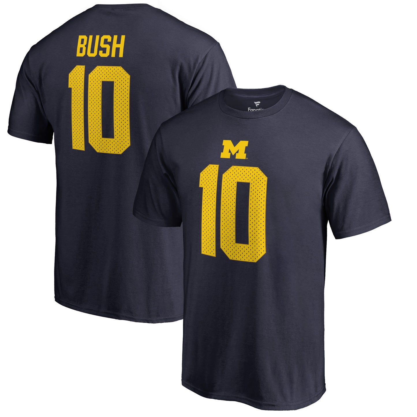 Men's Devin Bush Navy Michigan Wolverines College Legends Name & Number T-Shirt