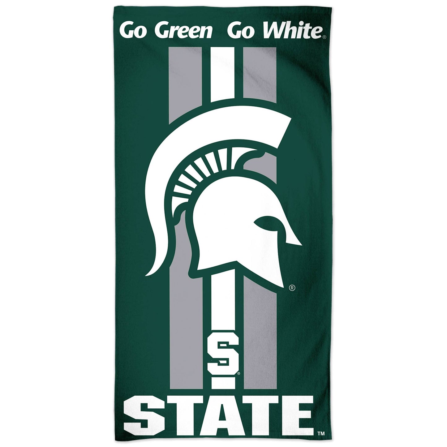 WinCraft Michigan State Spartans 30" x 60" Striped Logo Beach Towel