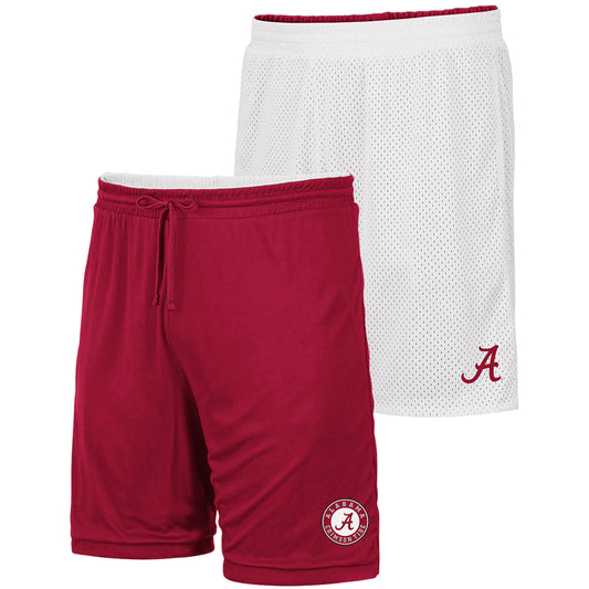 Men's Colosseum White/Crimson Alabama Crimson Tide Wiggum Reversible Shorts