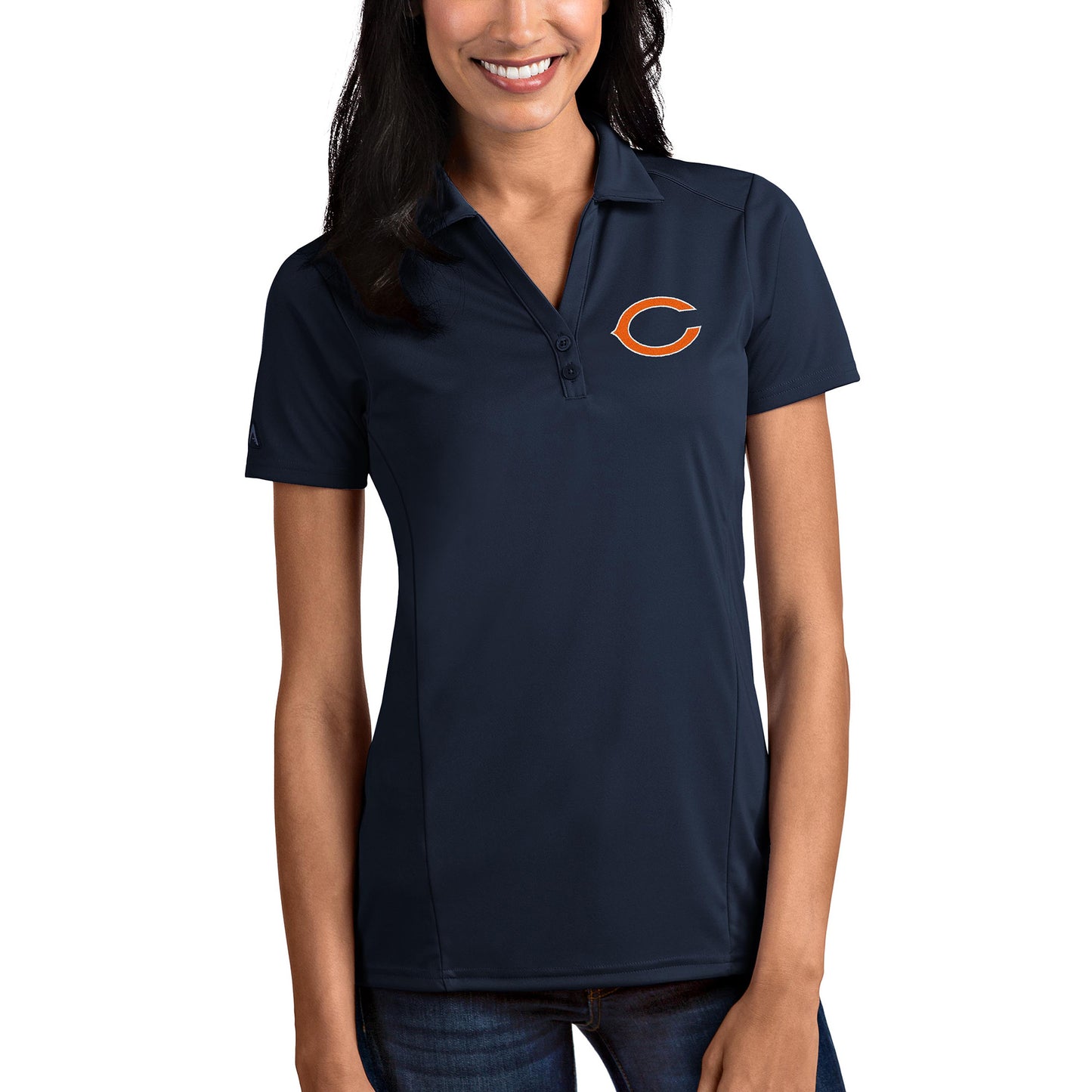 Women's Antigua Navy Chicago Bears Tribute Polo