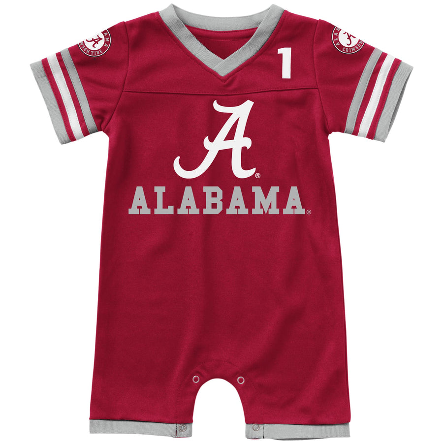 Infant Colosseum Crimson Alabama Crimson Tide Bumpo Football Romper