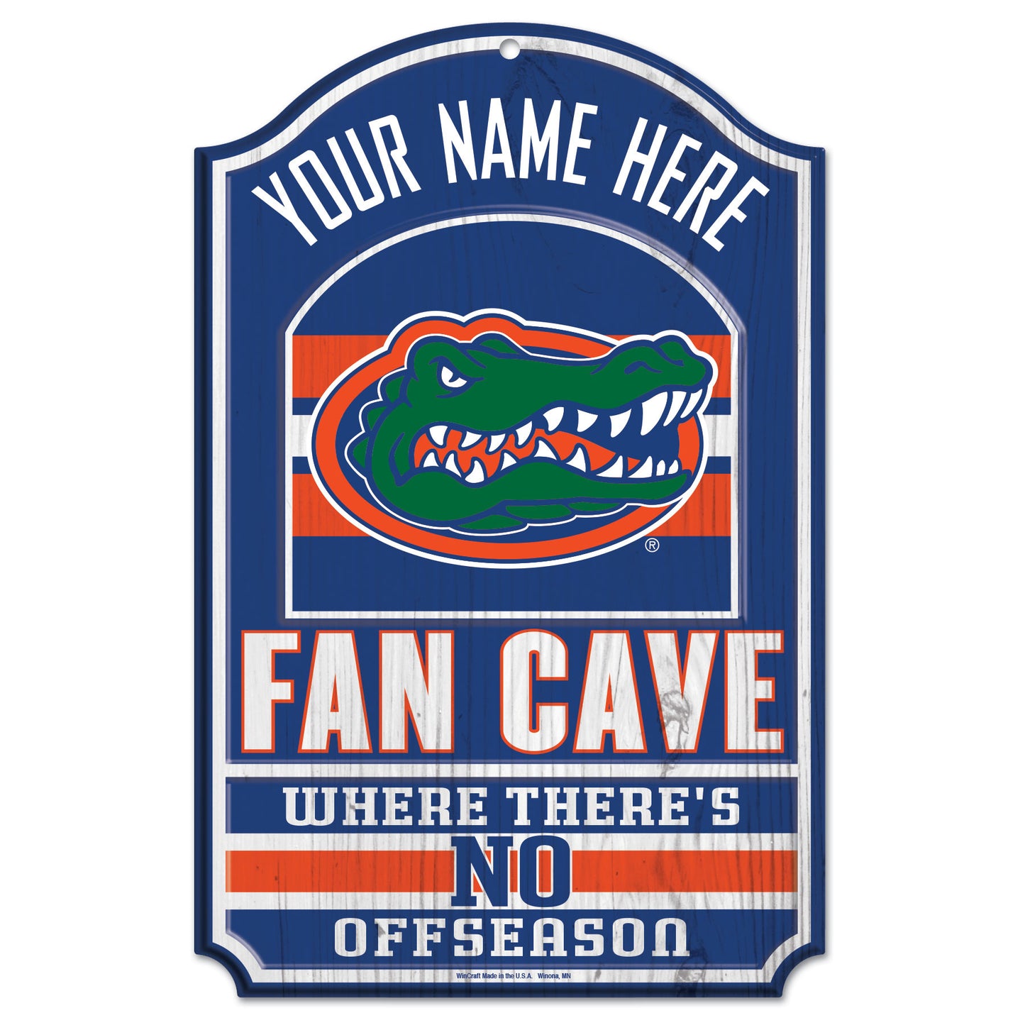 WinCraft Florida Gators Personalized 11'' x 17'' Fan Cave Wood Sign