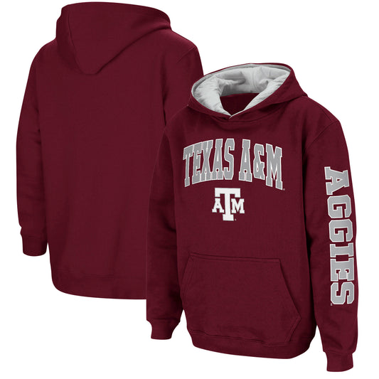 Youth Colosseum Maroon Texas A&M Aggies 2-Hit Team Pullover Hoodie