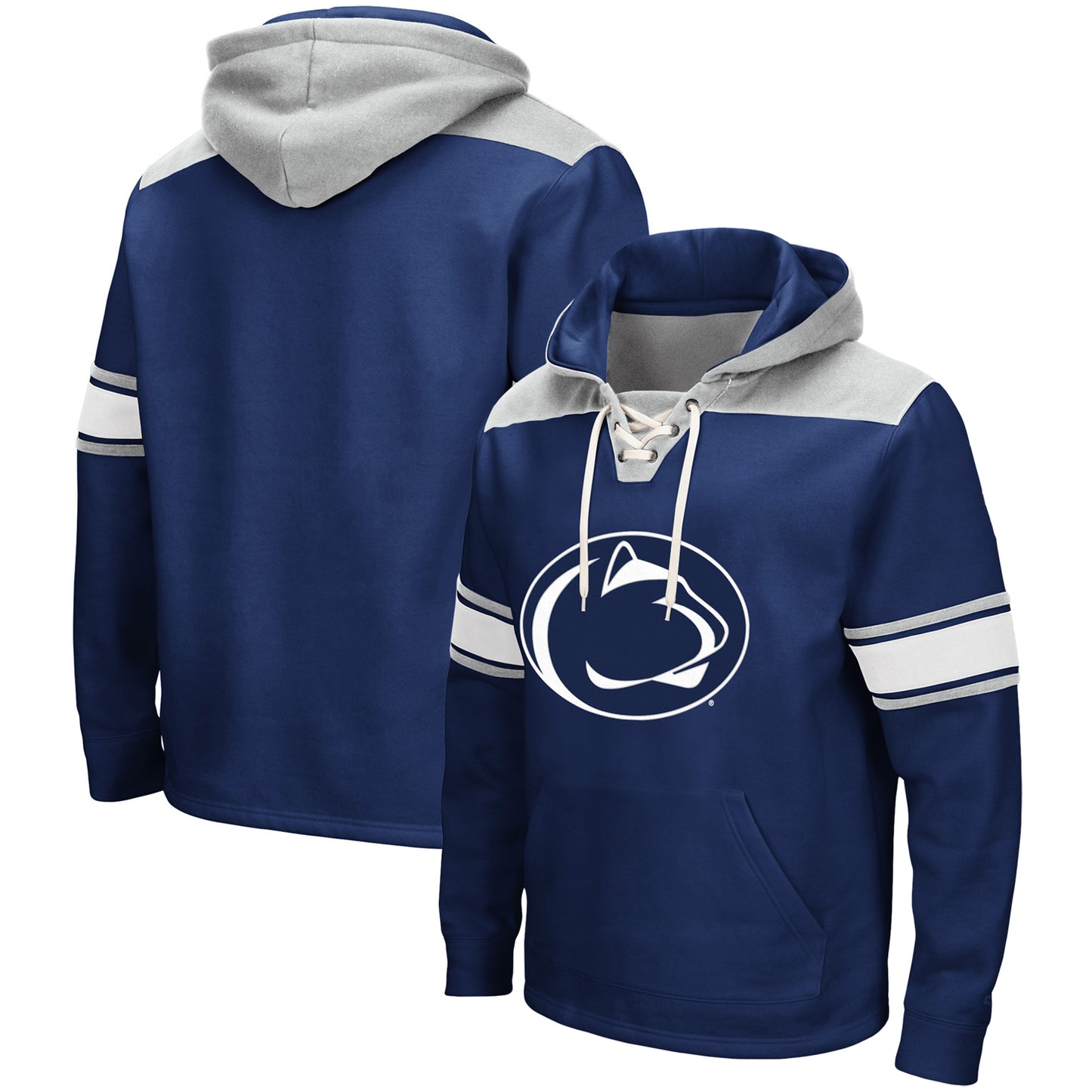 Men's Colosseum Navy Penn State Nittany Lions 2.0 Lace-Up Pullover Hoodie