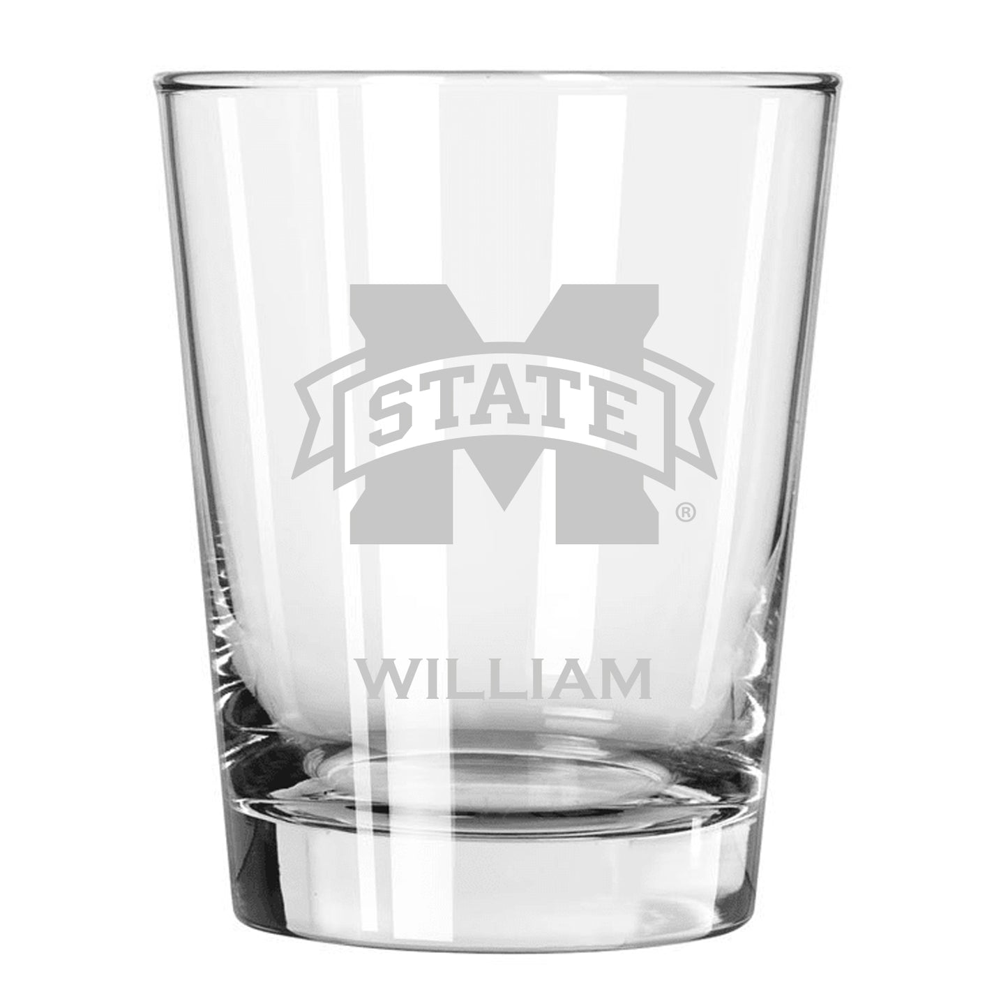 Mississippi State Bulldogs 15oz. Personalized Double Old Fashion Etched Glass