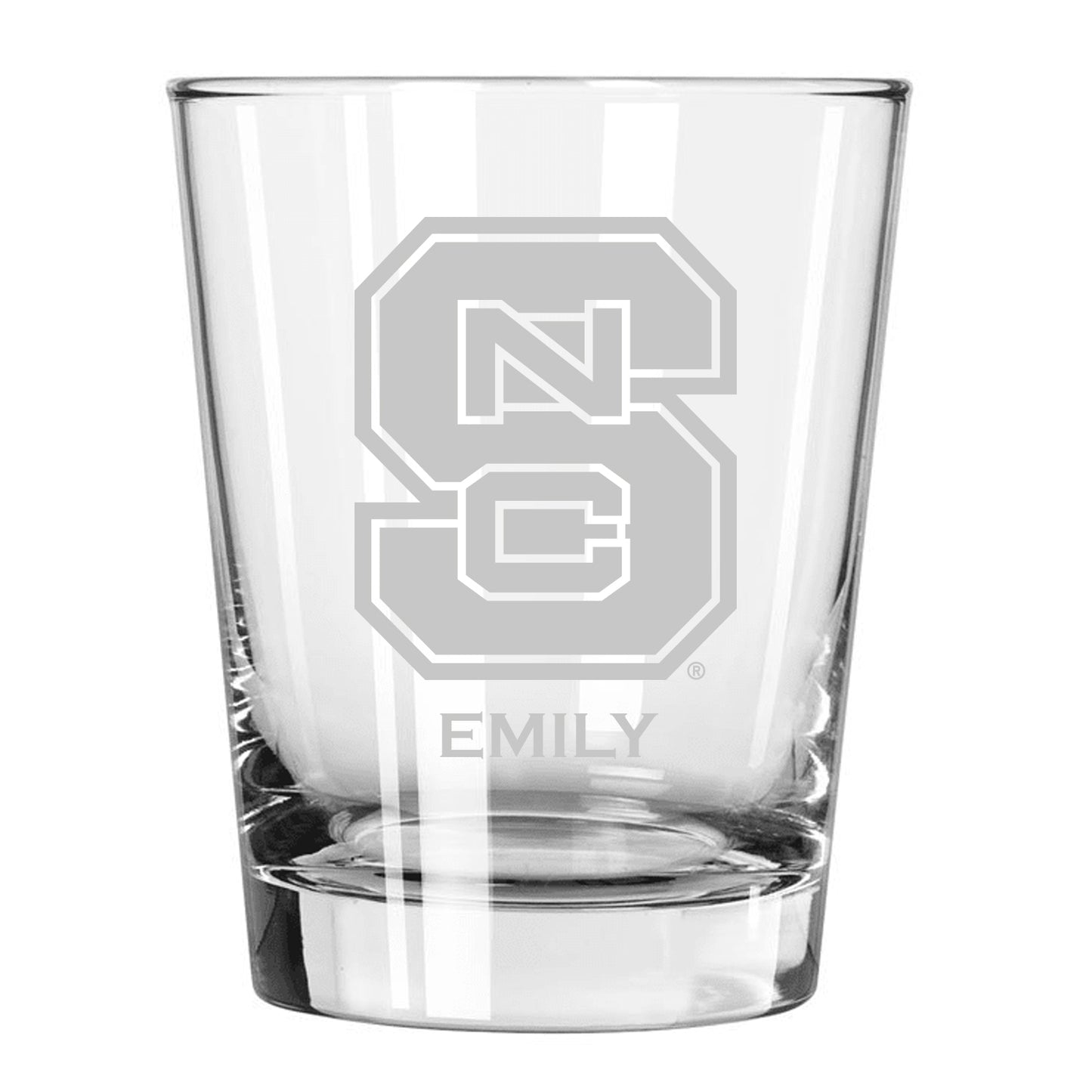 NC State Wolfpack 15oz. Personalized Double Old Fashion Etched Glass