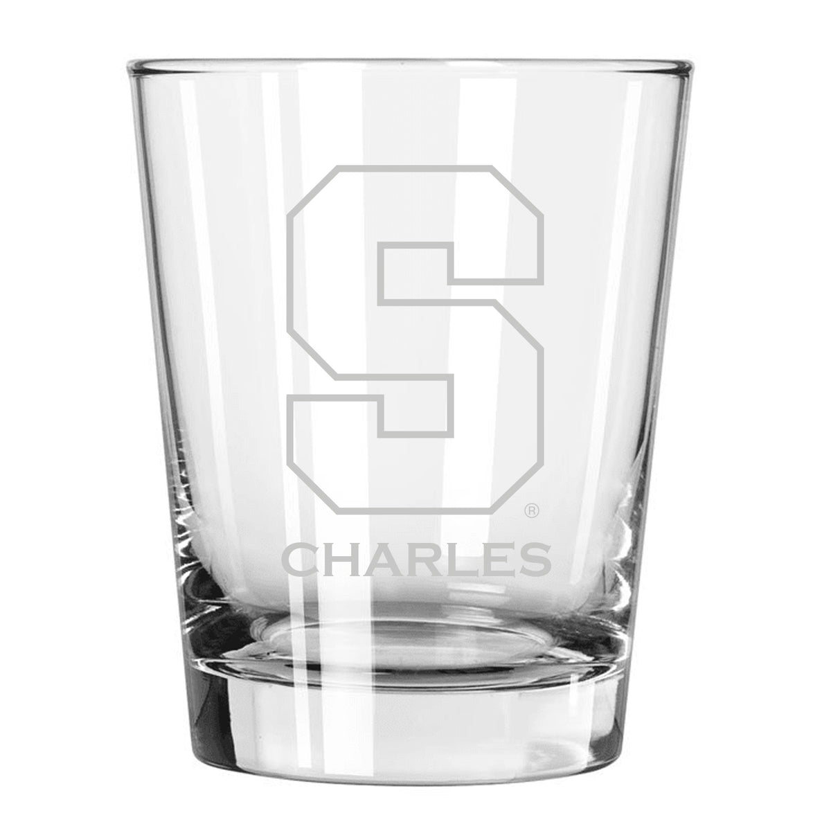 Syracuse Orange 15oz. Personalized Double Old Fashion Etched Glass