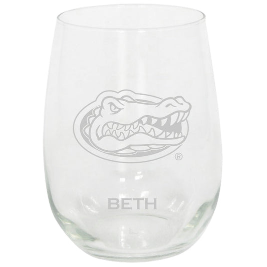 Florida Gators 15oz. Personalized Stemless Etched Glass Tumbler