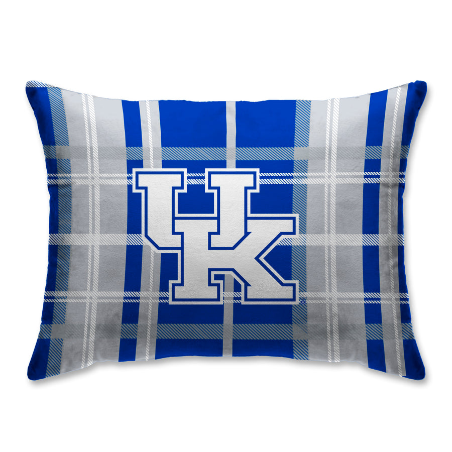 Blue Kentucky Wildcats 20'' x 26'' Plaid Sherpa Bed Pillow