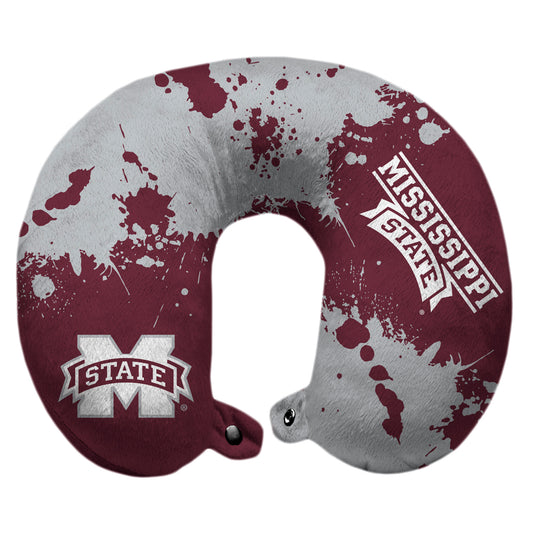 Mississippi State Bulldogs 12'' x 13'' Splatter Print Polyester Travel Pillow