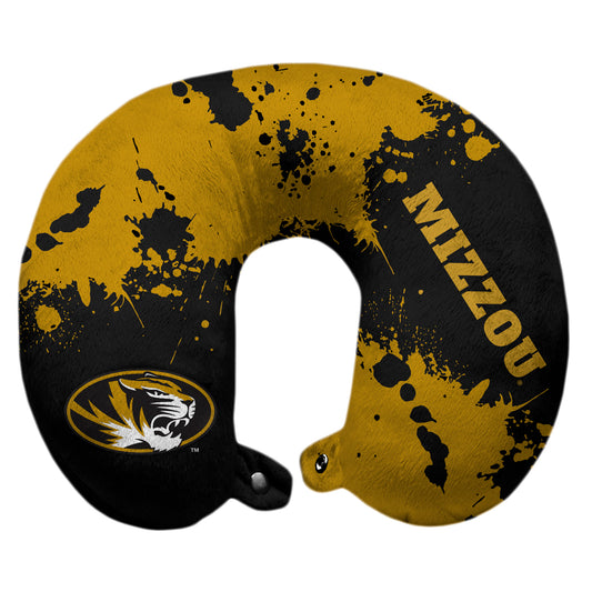 Missouri Tigers 12'' x 13'' Splatter Print Polyester Travel Pillow