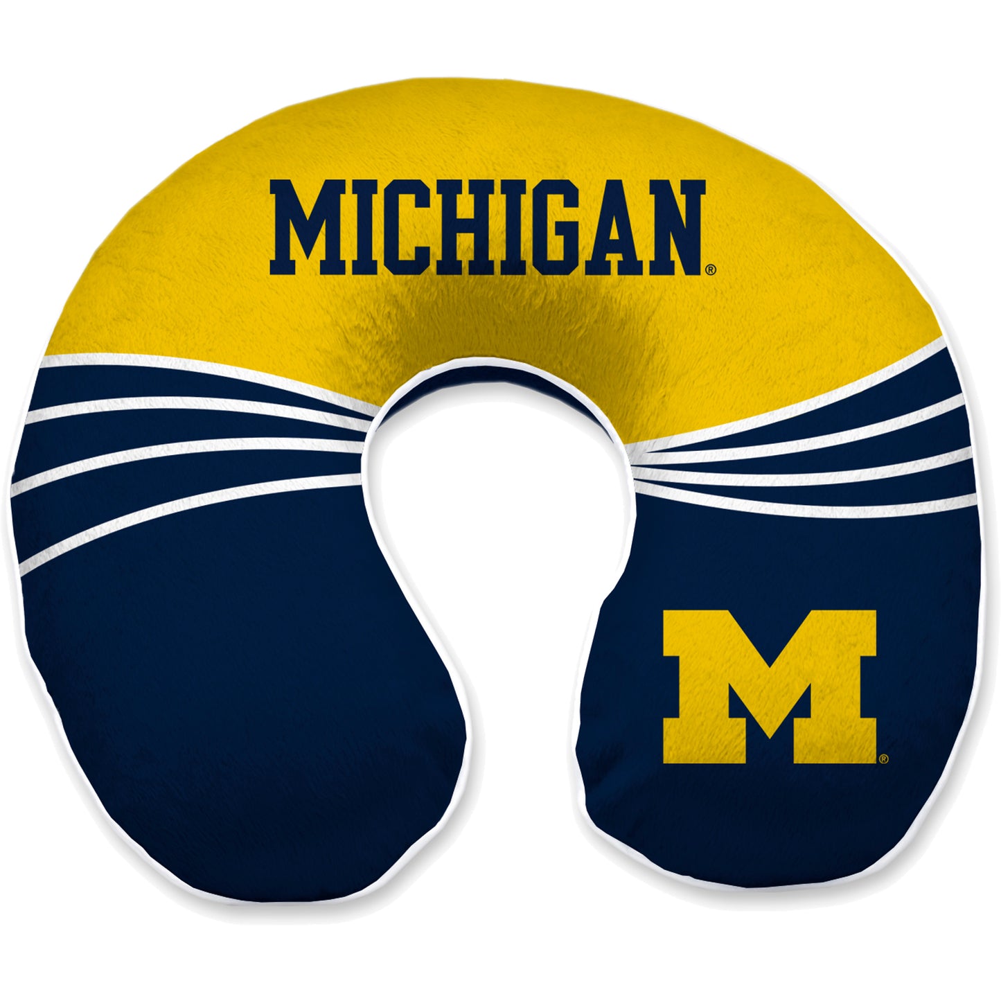 Michigan Wolverines 12'' x 13'' Wave Memory Foam Travel Pillow