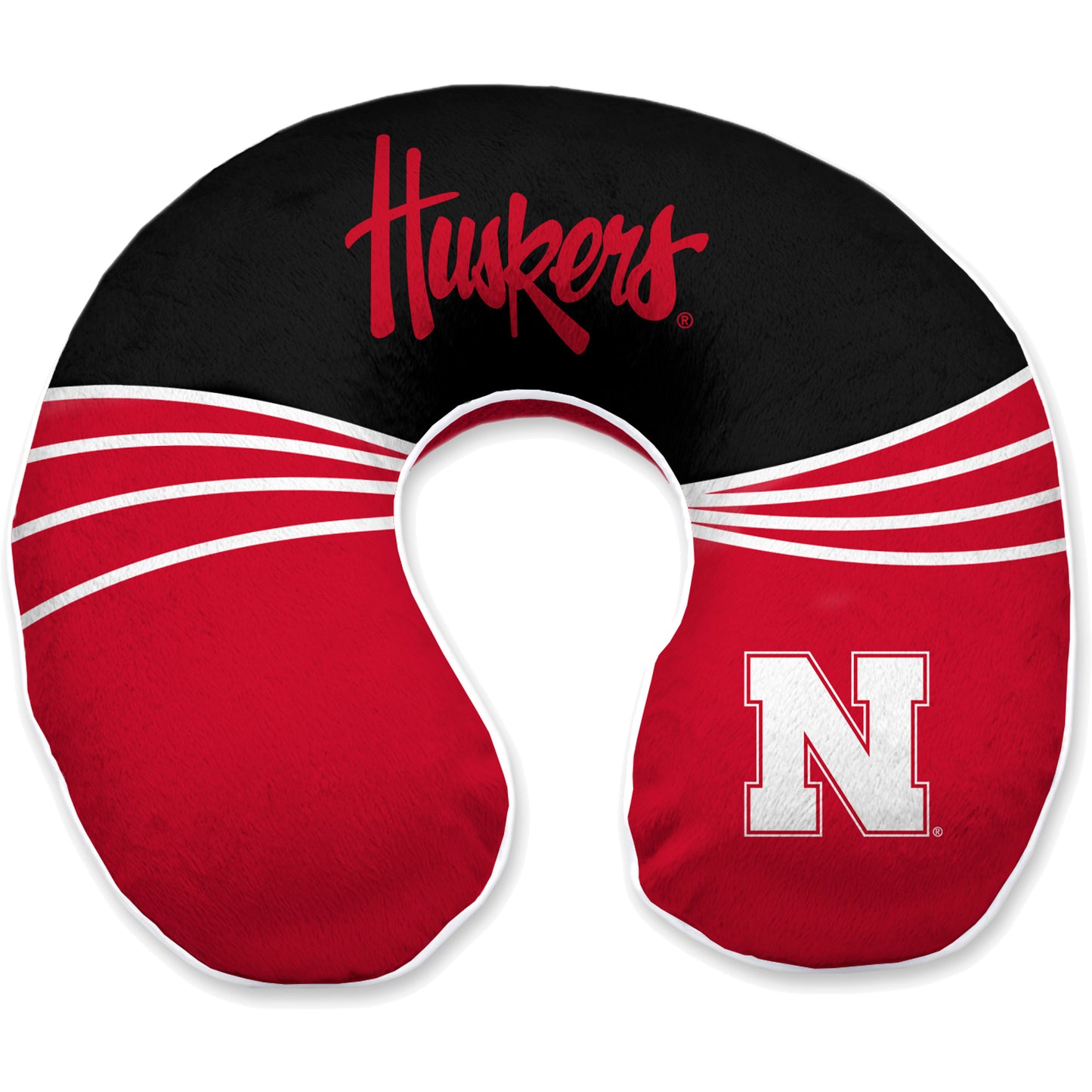 Nebraska Huskers 12'' x 13'' Wave Memory Foam Travel Pillow