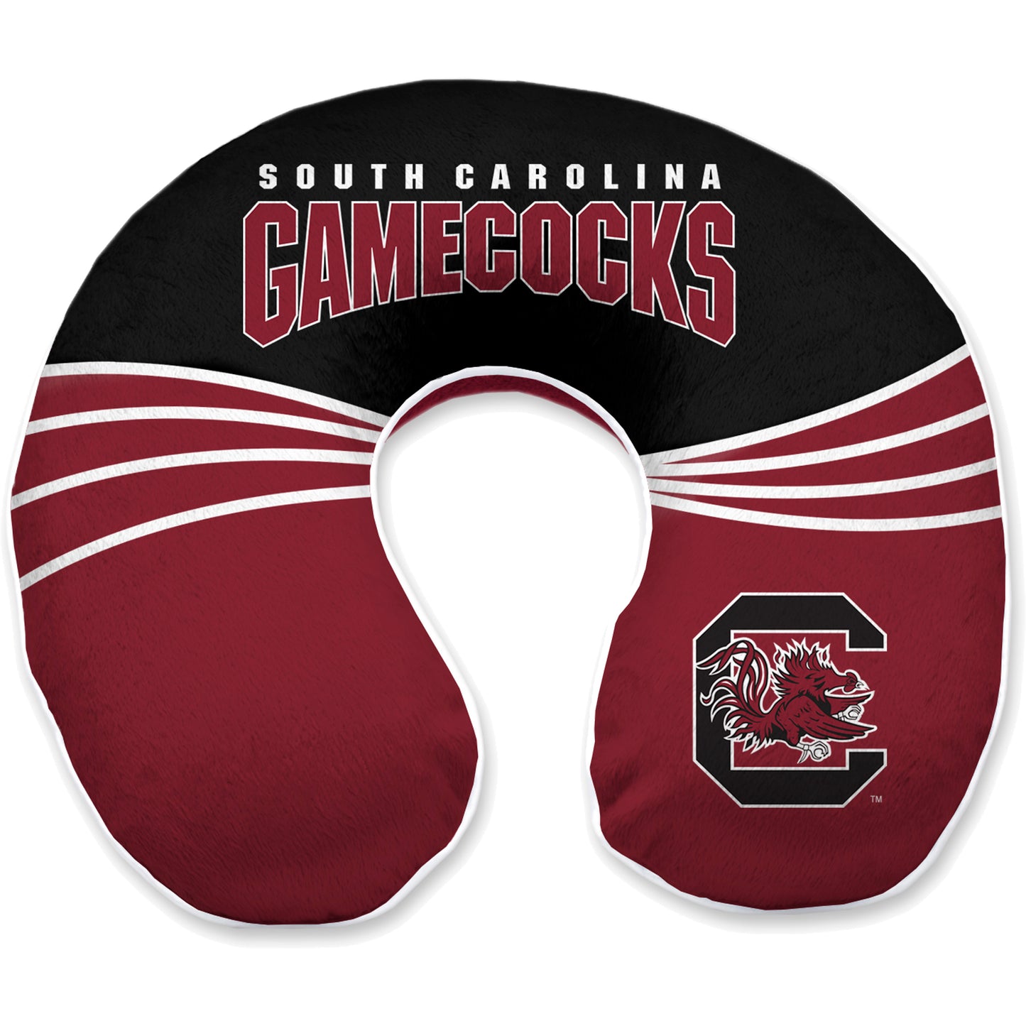 South Carolina Gamecocks 12'' x 13'' Wave Memory Foam Travel Pillow