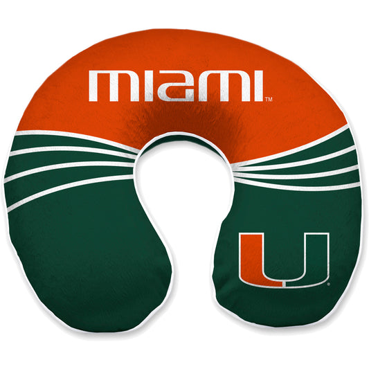 Miami Hurricanes 12'' x 13'' Wave Memory Foam Travel Pillow