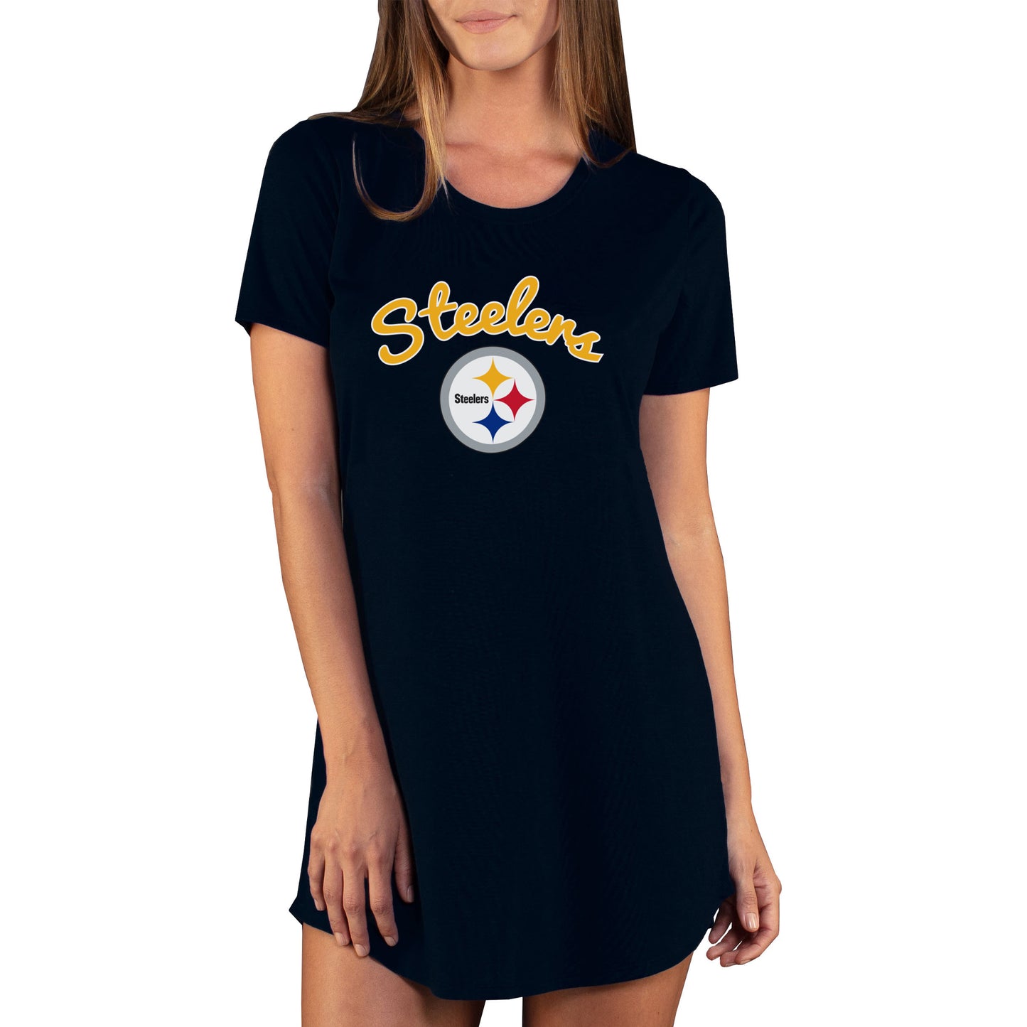 Women's Concepts Sport Black Pittsburgh Steelers Marathon Knit Nightshirt