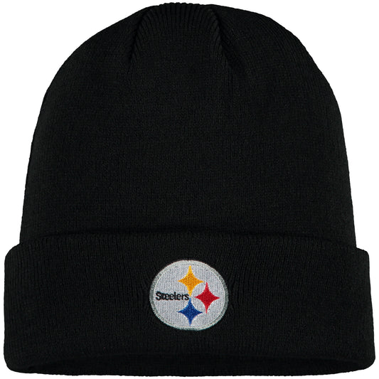 Youth Black Pittsburgh Steelers Basic Cuffed Knit Hat