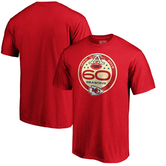 Men's NFL Pro Line Red Kansas City Chiefs 60th Season Logo T-Shirt