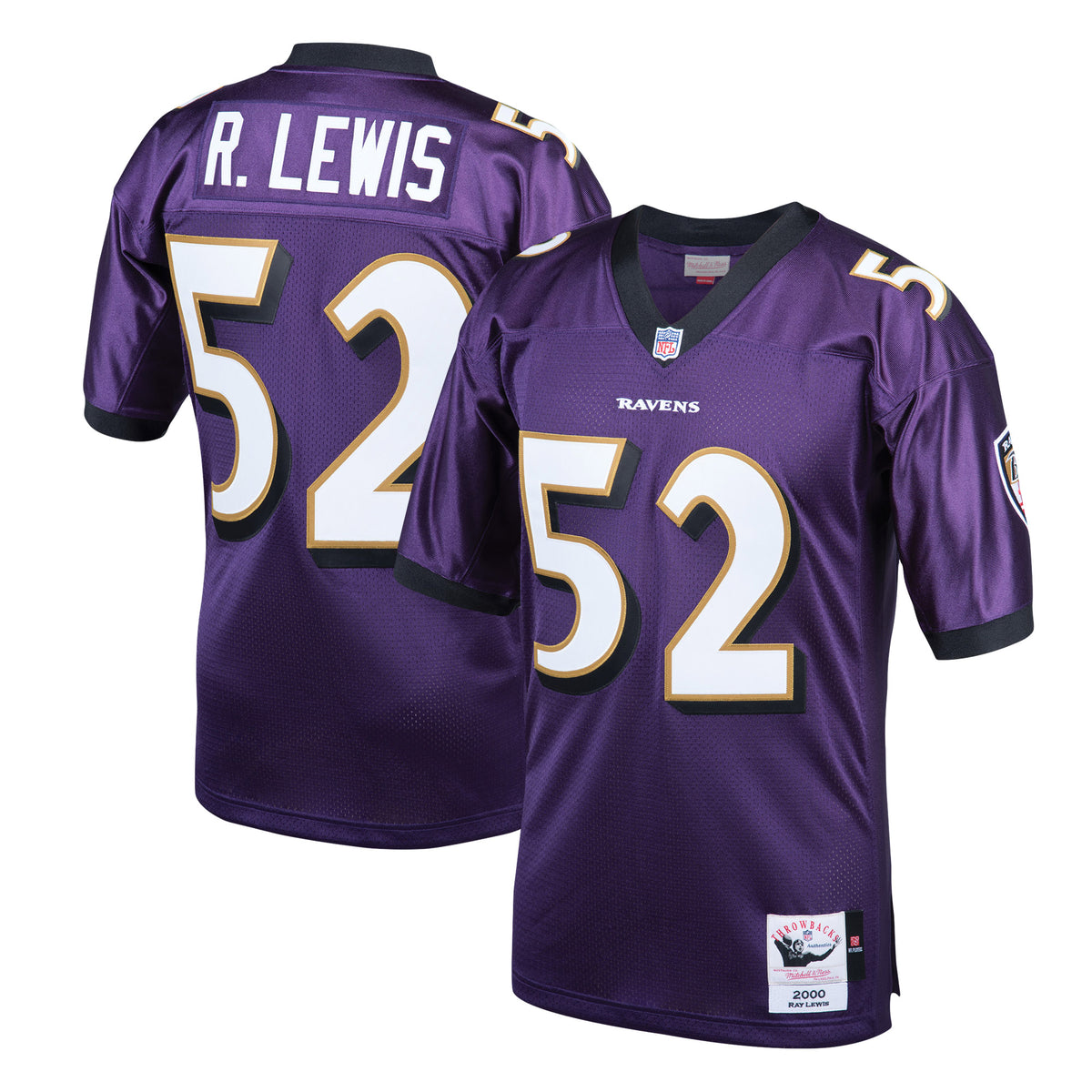 Men's Mitchell & Ness Ray Lewis Purple Baltimore Ravens 2000 Authentic Throwback Retired Player Jersey