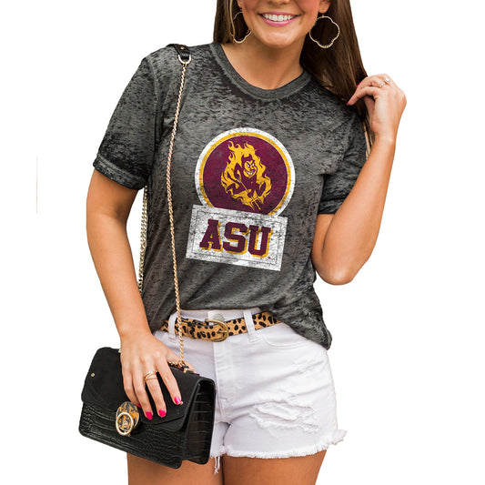 Women's Charcoal Arizona State Sun Devils Better Than Basic Boyfriend T-Shirt