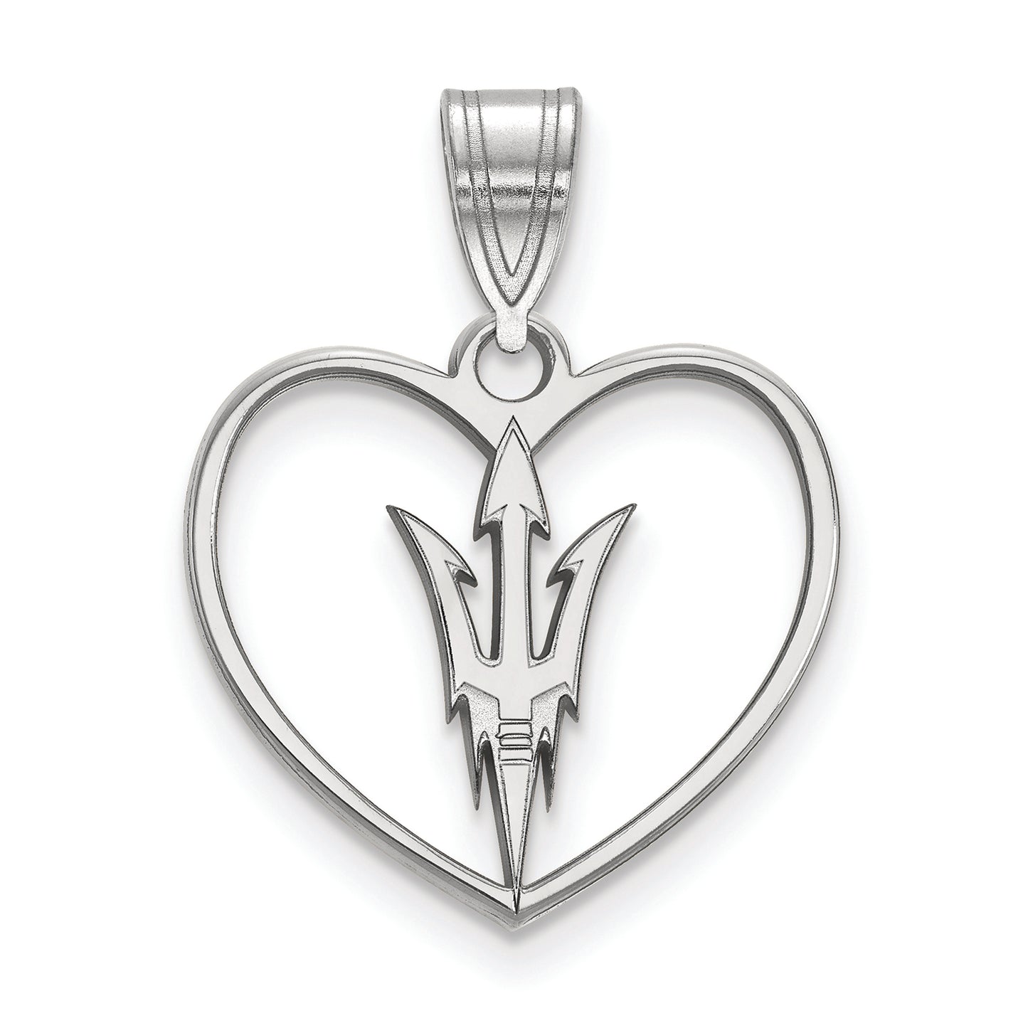 Women's Arizona State Sun Devils Sterling Silver Logo Heart Pendant