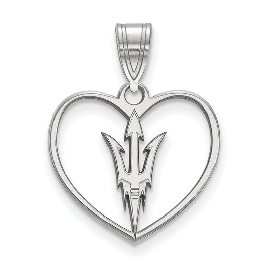 Women's Arizona State Sun Devils Sterling Silver Logo Heart Pendant