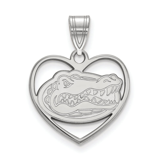 Women's Florida Gators Sterling Silver Logo Heart Pendant